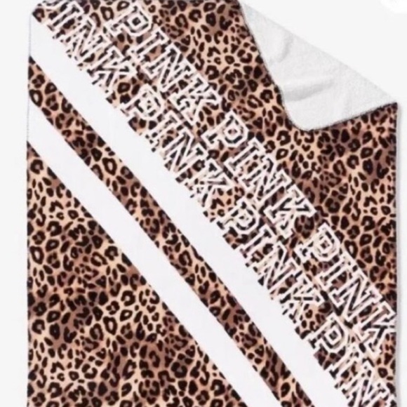 VS PINK LEOPARD SHERPA heavy blanket 60x72 Brand New! W tumbler - Picture 4 of 4